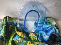 Set Piattino Murano Cel (cm18) + Foulard Seta 18 euro (Confezionato).jpg